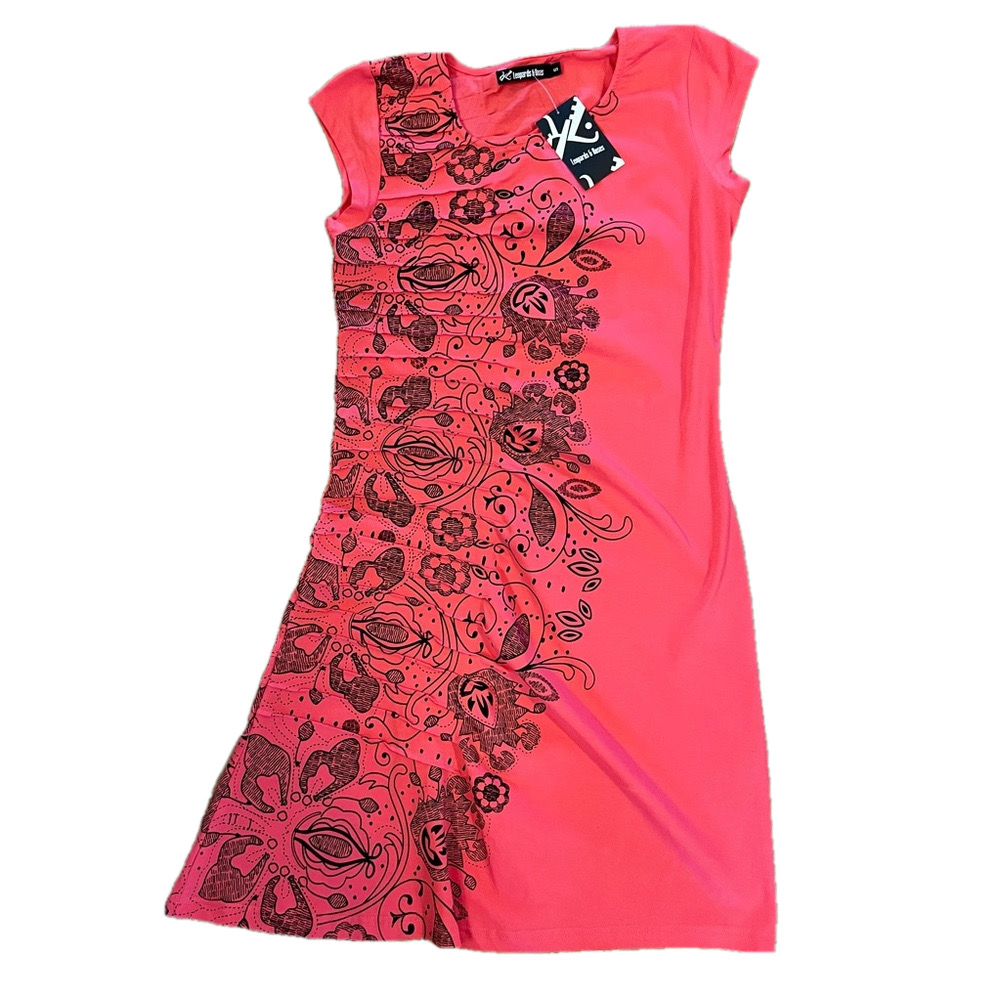 🆕 Leopards & Roses Small uniquely styled cap sleeve lightweight summer dress
